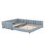 Lit plateforme tapissier grand et simple TG, lit mère et enfant-114404337