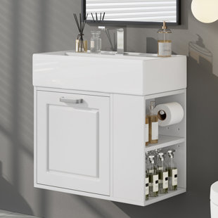 22'' Wall-Mounted Bathroom Vanity With Ceremic Top