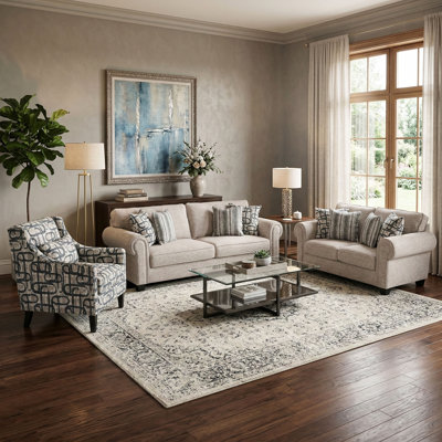 Stanzo Sofa Set With Accent Pillows