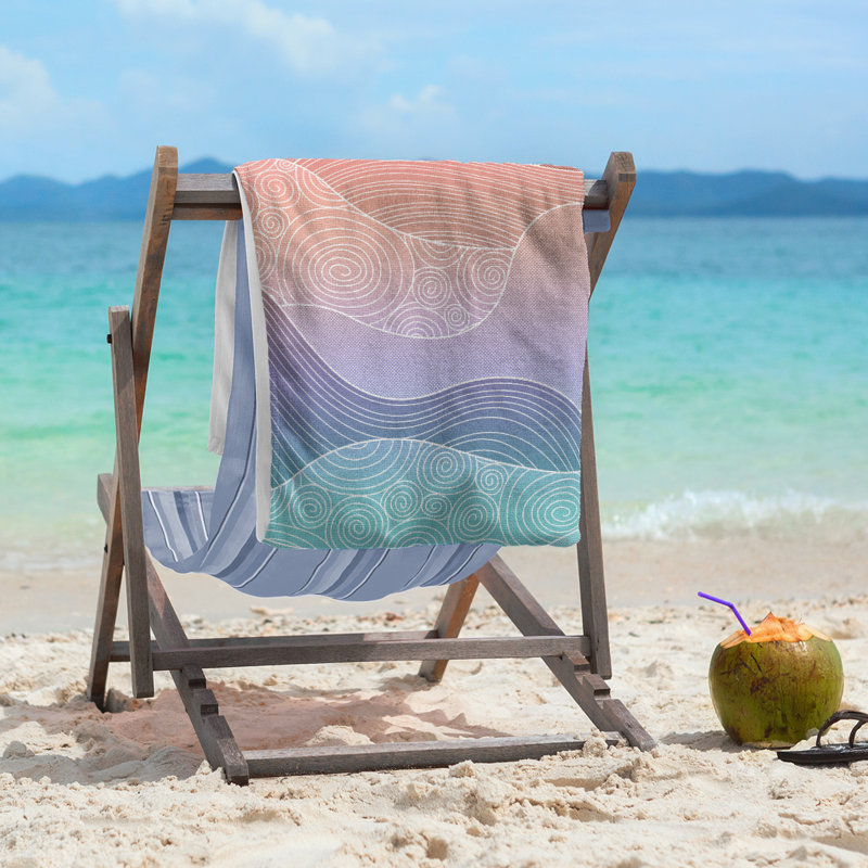Katelyn Elizabeth Cotton Blend Beach Towel, Red/Blue
