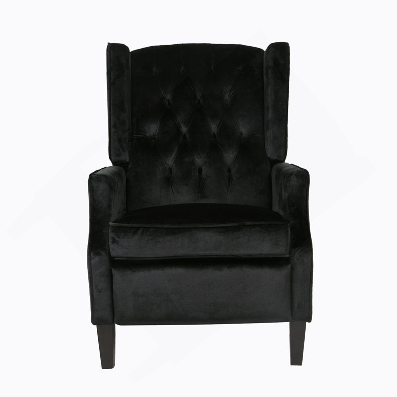 Fauteuil inclinable, Velours - noir