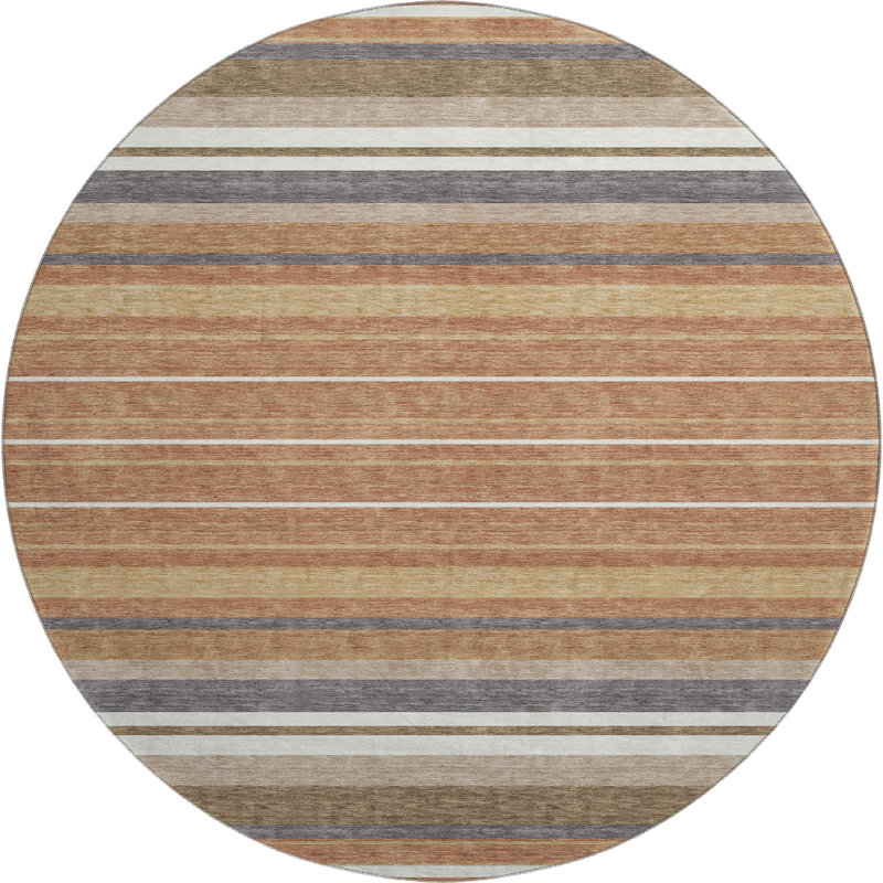 Tapis de qualité supérieure lavable à la machine Mayfield AMF2330, Paprika, Rond 8 pi