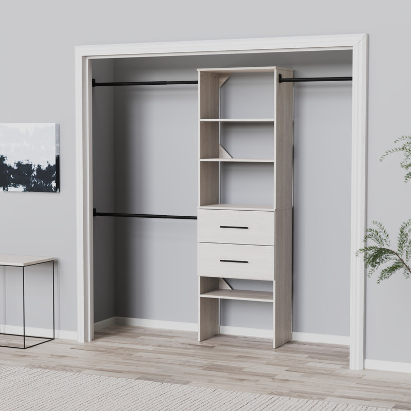 SuiteSymphony 84" W -120" W Closet System Kit with Drawers