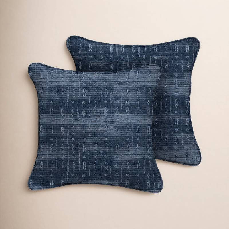 Adel Reversible Throw Pillow, 16" W x 16" D, Blue