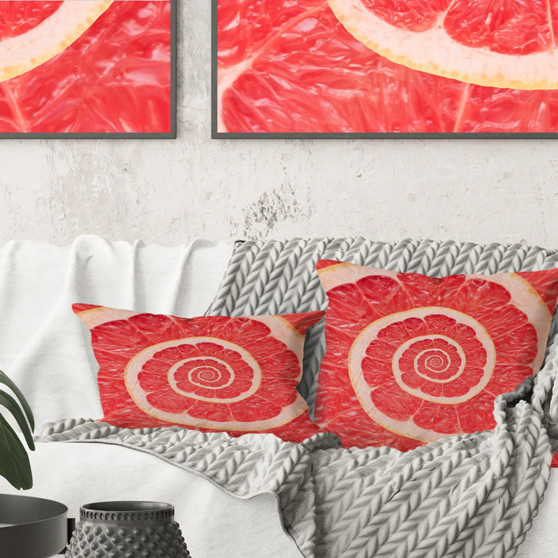 Grapefruit Infinity Spiral - Coussin décoratif imprimé moderne
