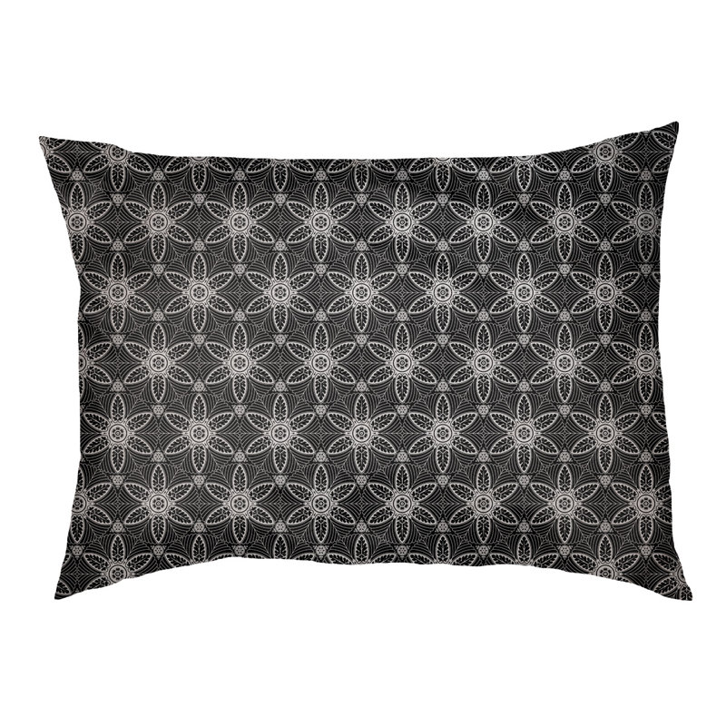 Byrge Geometric Pet Bed, Black, Extra Large (52" W x 42" D x 17" H)
