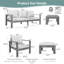Ensemble de patio modulaire d'extérieur en bois d'acacia de 5 pièces Timberlane, ensemble de conversation avec canapé, fauteuil, table basse et 2 repose-pieds, coussins hydrofuges, conception transitionnelle pour terrasse