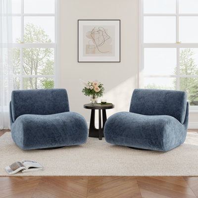 Fauteuil d'appoint pivotant rembourré avec dossier amovible Caleb