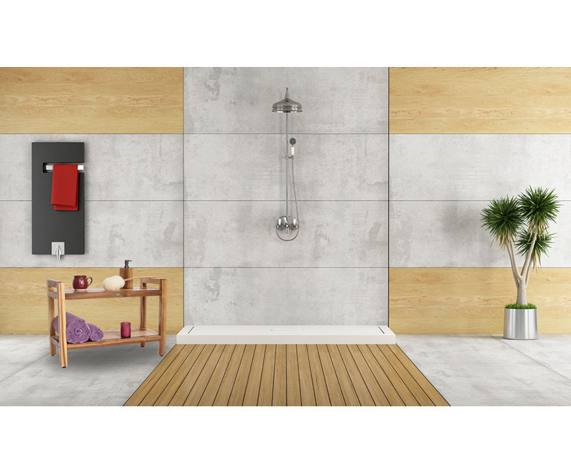 Banc de douche en teck EcoDecors, avec accoudoirs LiftAid, H 21 po x l 29 po x P 14 po