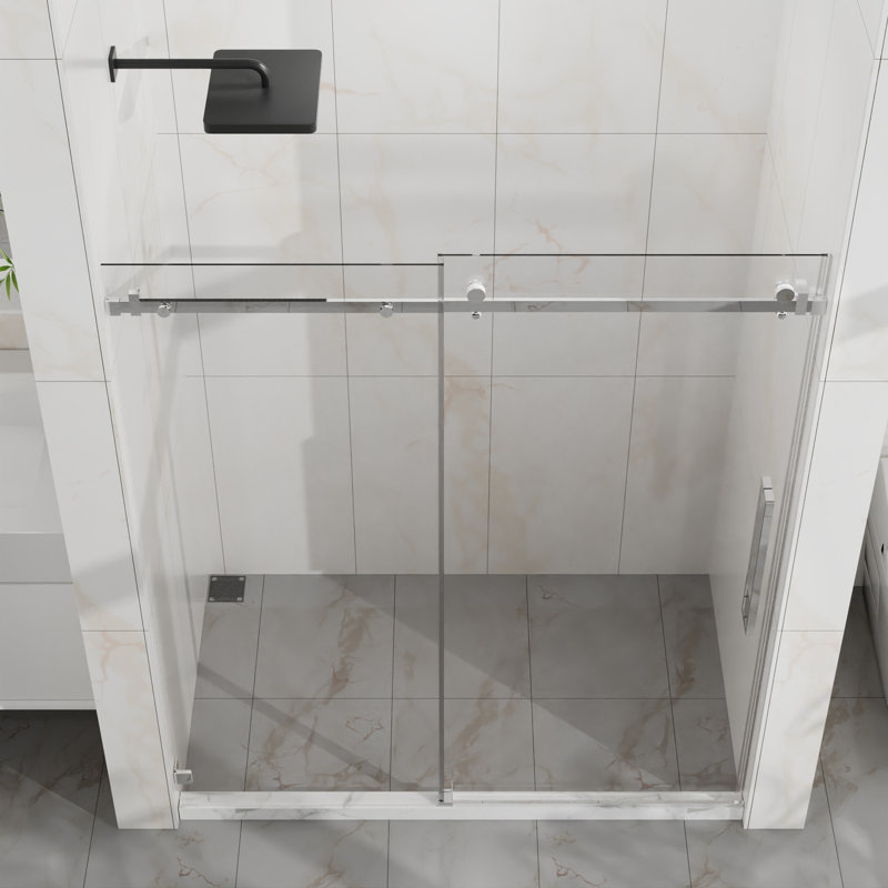 Porte coulissante silencieuse en verre