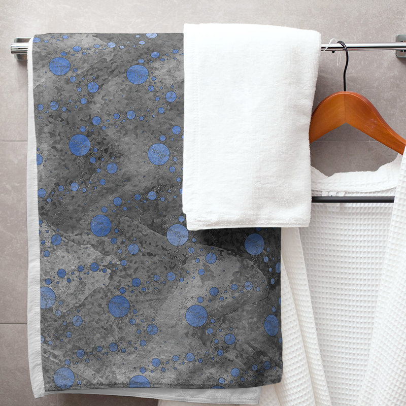 Serviette de bain Planets and Stars, Bleu/noir