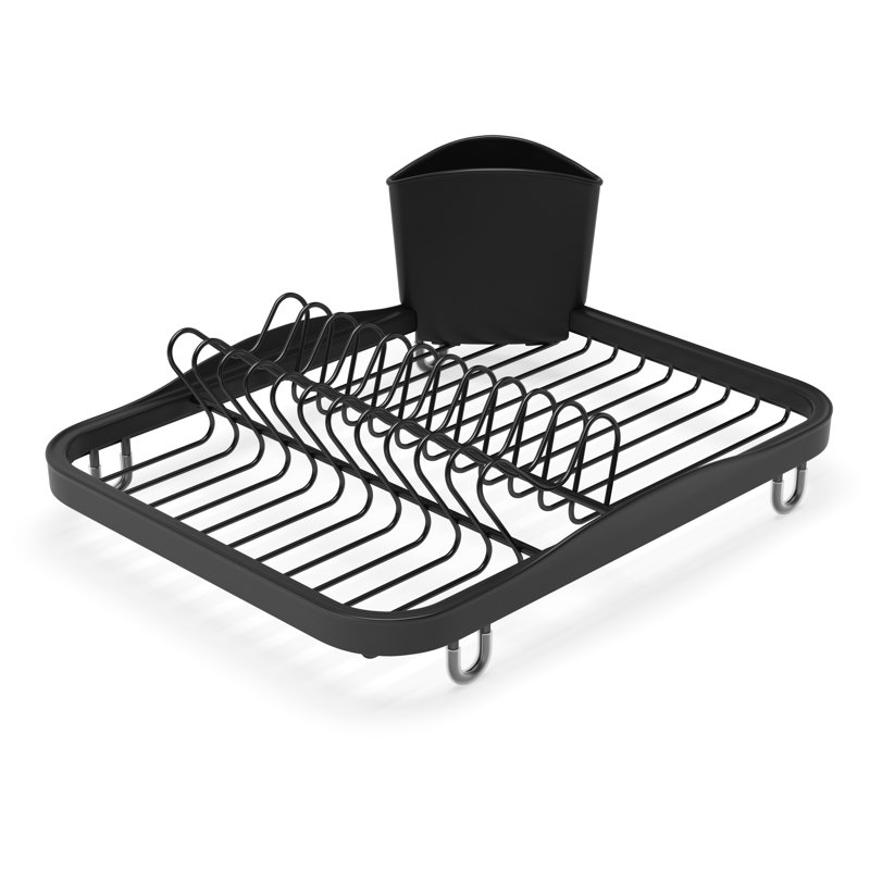 Sinkin Dish Rack, Lightweight Dish Drainer Kitchen Counter, Black