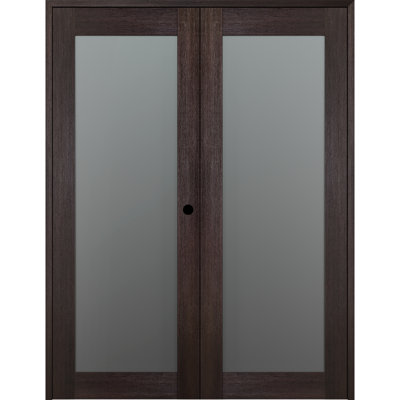 Avon 207 DIY-Friendly Manufactured Wood and Full Lite Frosted Glass Paneled Interior Double French Door