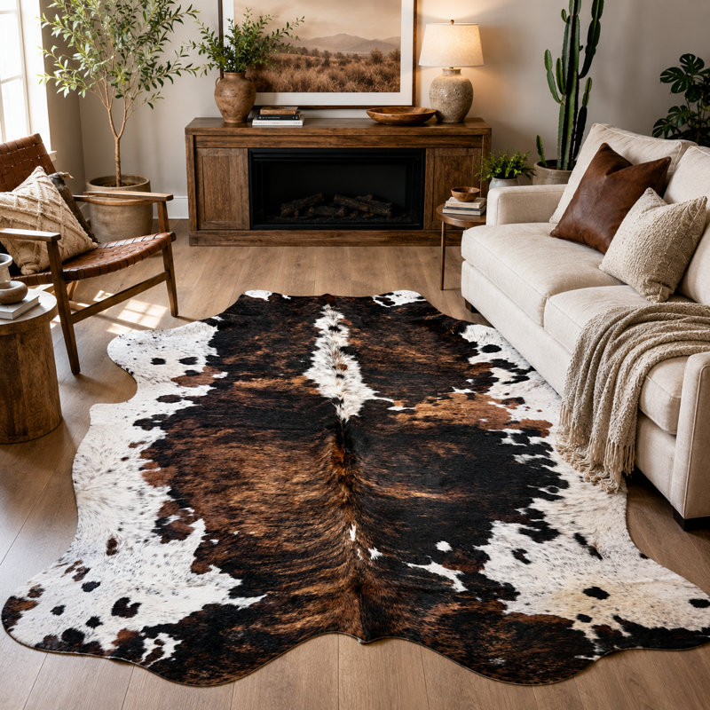 Tapis brun tissé à la main, 6 pi x 6 pi