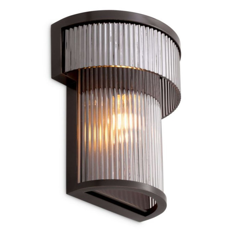 CDJ Wall Lamp Andromeda smoke glass, Bronze