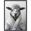 Reproduction d'art sur toile encadrée, "Sheep", noir et blanc par The Creative Bunch Studio