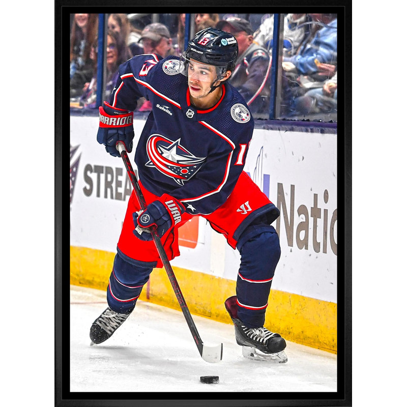 Johnny Gaudreau 20 x 29, toile encadrée Blue Jackets de Columbus