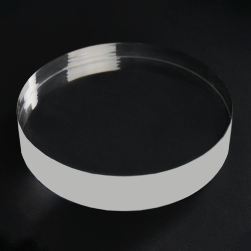 Lily's Living 4"W Round Transparent Glass Crystal Base, Home Accent Art Décor, 2" H x 8" W x 8" D