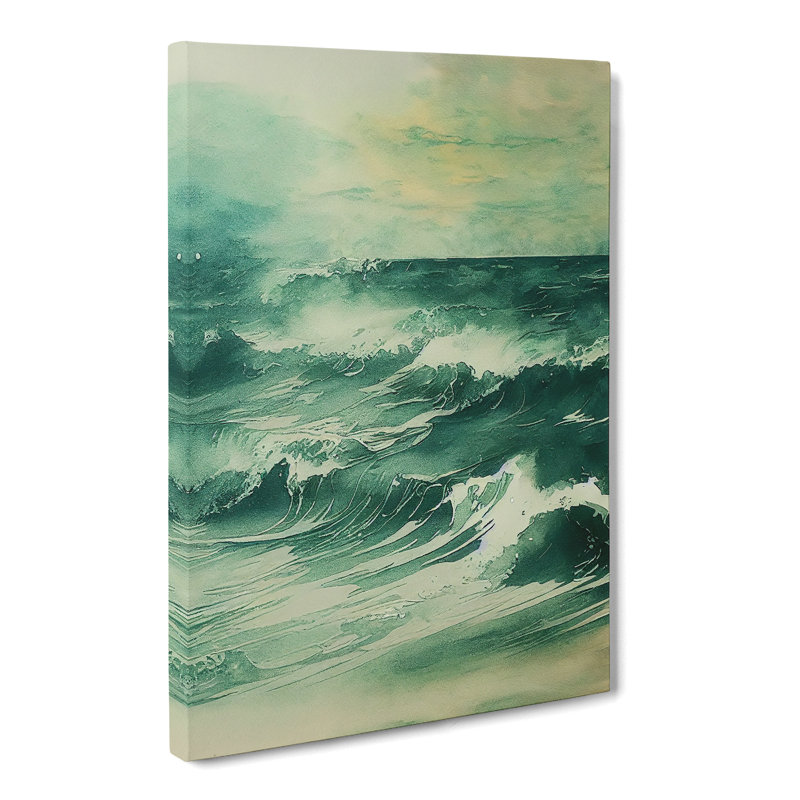 Seascape Ink Wash Vol.2 - Wrapped Canvas, 50cm H x 35cm W x 3cm D