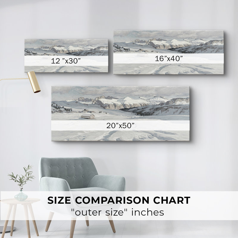 Série paysage - CCCCXCVI - Toile tendue avec châssis - Prêt à accrocher, H 16 po x l 40 po