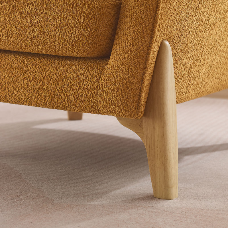Harver Upholstered Barrel Chair, Curry Polyester, Brown