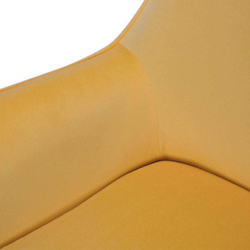 Pridbjorn Velvet Office Chair, Yellow