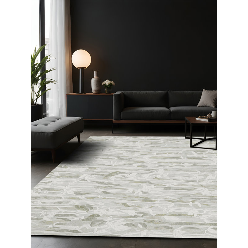 Silky Soft Plush Gray Area Rug, Square 3'