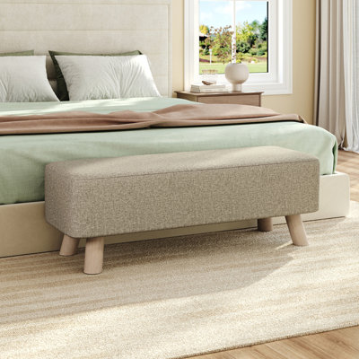 Artis 81 cm W Linen Rectangle Footstool