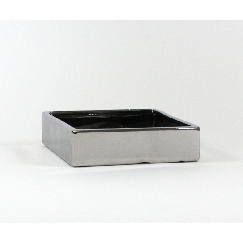 Brandi Table Vase 1, 2.75" H x 8" W x 8" D, Silver
