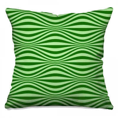 Coussins Green Wavy Lines