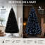 Arbre de Noël noir de 7,5 pi de luxe pré-éclairé, 2156 pointes et 500 DEL blanc chaud, épinette à charnière pleine et luxuriante pour une installation sans effort, décoration de maison de vacances haut de gamme-1013193158