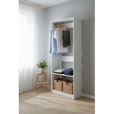 Penderie 32 "en bois blanc avec une tringle