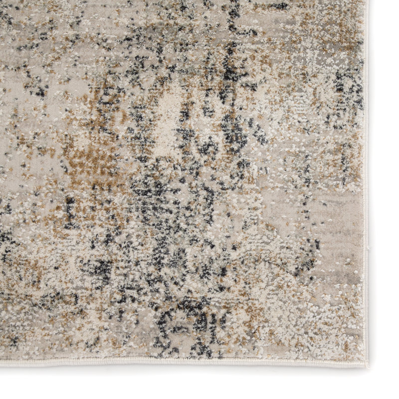 Tapis oriental gris / ivoire Jackeline, Rectangle 6 pi 7 po x 9 pi 6 po