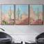 Sunny Saguaro I, ensemble de 3 toiles encadrées sur toile-97946144-97946145