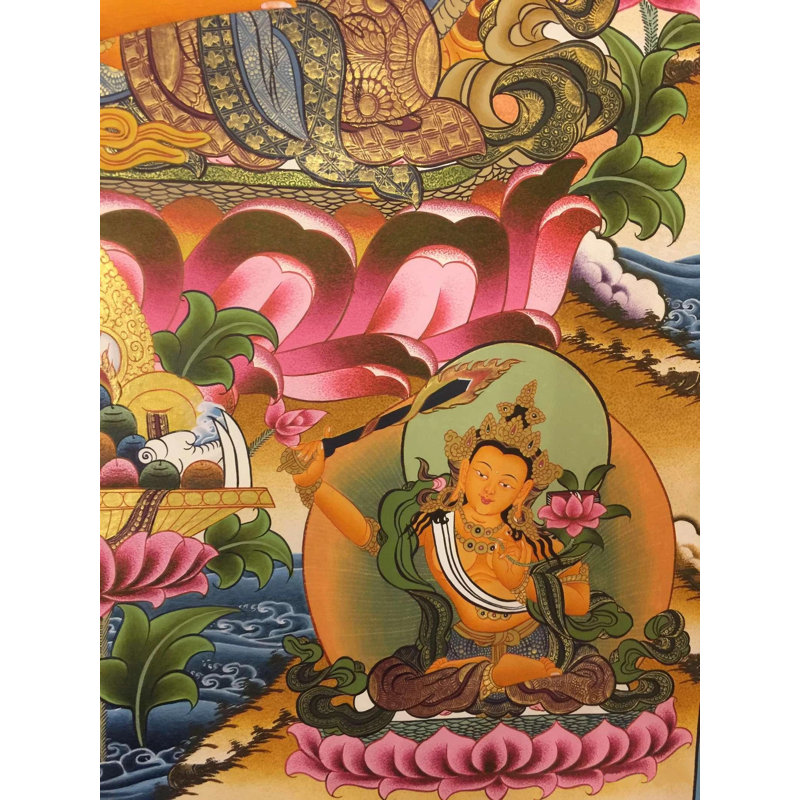 Pancha Manjushree Thangka (Brocadeless Thangka)