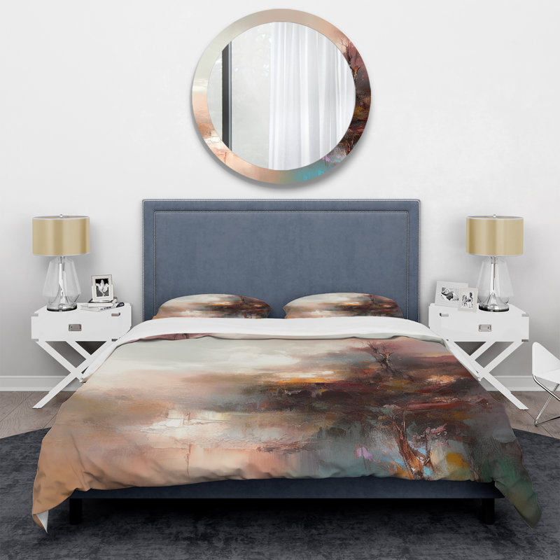 Ensemble de housse de couette Brown Abstracted Nature IV - Abstract Landscape