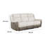 Canapé inclinable manuel double Feo, chenille beige et grise, coussins en mousse
