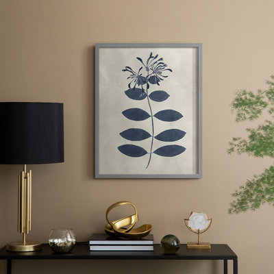 «Marine Pressed Flowers», reproduction encadrée en bois massif