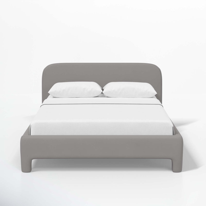 Illy Upholstered Standard Bed, Classic Otter Performance Velvet, Queen