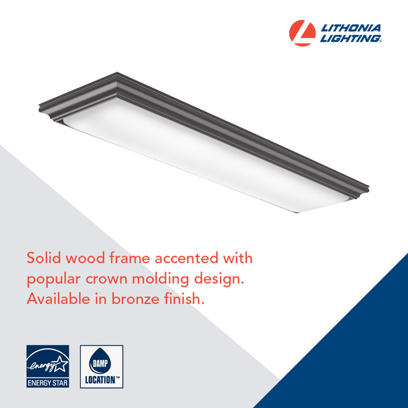 Brown Wood and Glass LED Flush Mount Ceiling Light