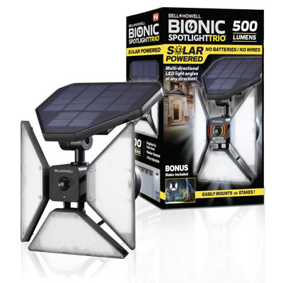Bell+Howell Bionic Spotlight Trio with Motion Sensor, Super Bright Landscape Spotlight for Outdoors