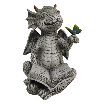 Statue solaire Kaida Dragon avec papillon