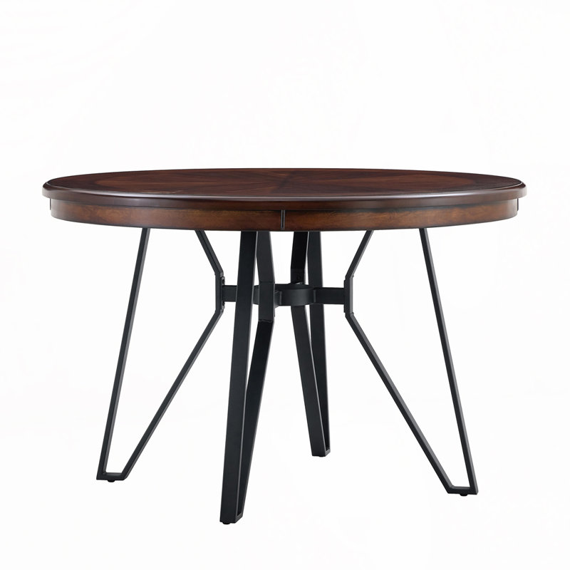 Round Dining Table, Brown, 30"H x 46.85"L x 46.85"W