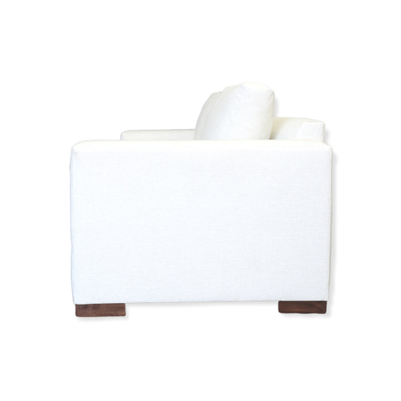 Canapé à accoudoirs évasés 84 po avec coussins réversibles, 60", Denim Key, Naturel
