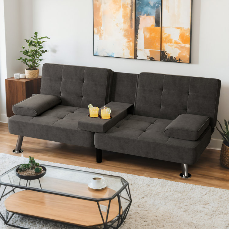 Ebern Designs Leetsburg 65'' Upholstered Tufted Back Convertible Sofa &  Reviews | Wayfair