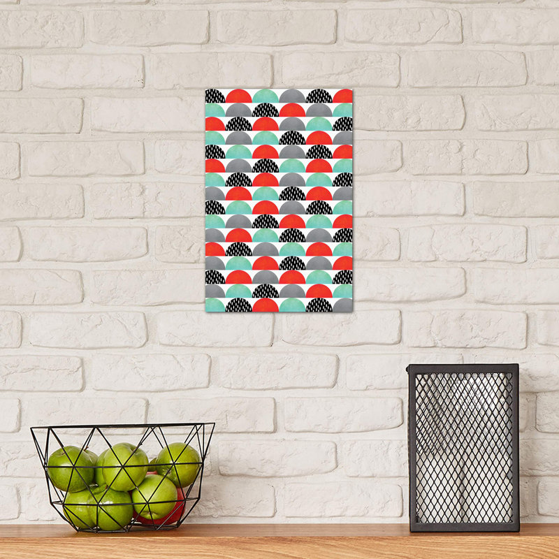 My Favorite Candy (Red And Turquoise) by Elisabeth Fredriksson - Wrapped Canvas Print, 30.48cm H x 20.32cm W x 1.91cm D