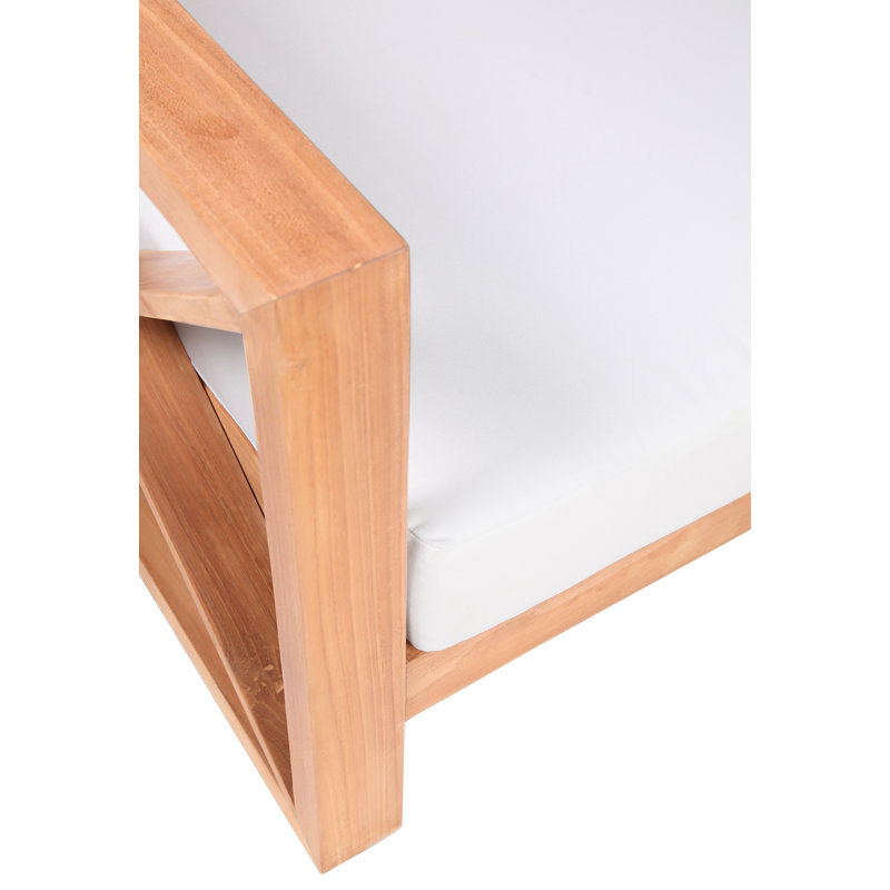 Causeuse de patio rectangulaire avec coussins Halsy, 2, Blanc