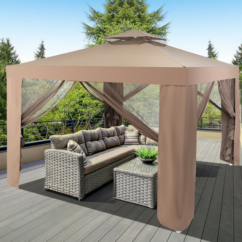 10 Ft. W x 10 Ft. D Iron Patio Gazebo