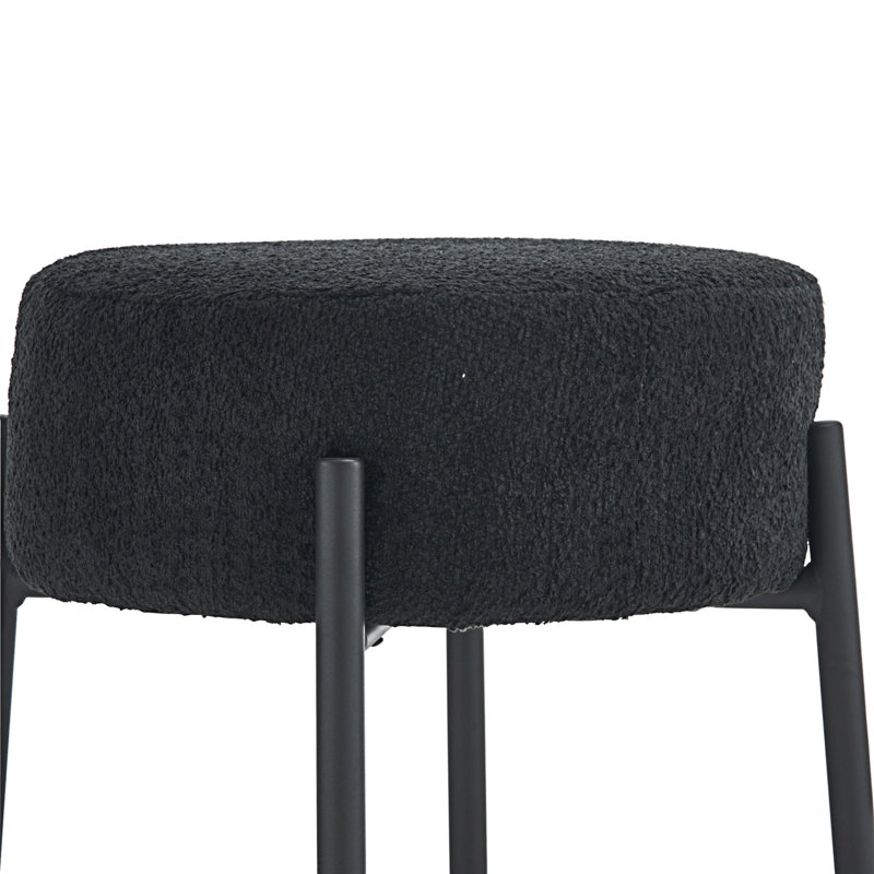 Haut, Tabouret de comptoir (siège d'une hauteur de 24 p, Siège noir / cadre noir