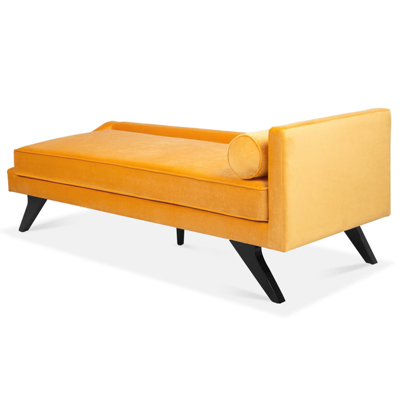 Chaise longue inclinable Myrdell, Velours jaune